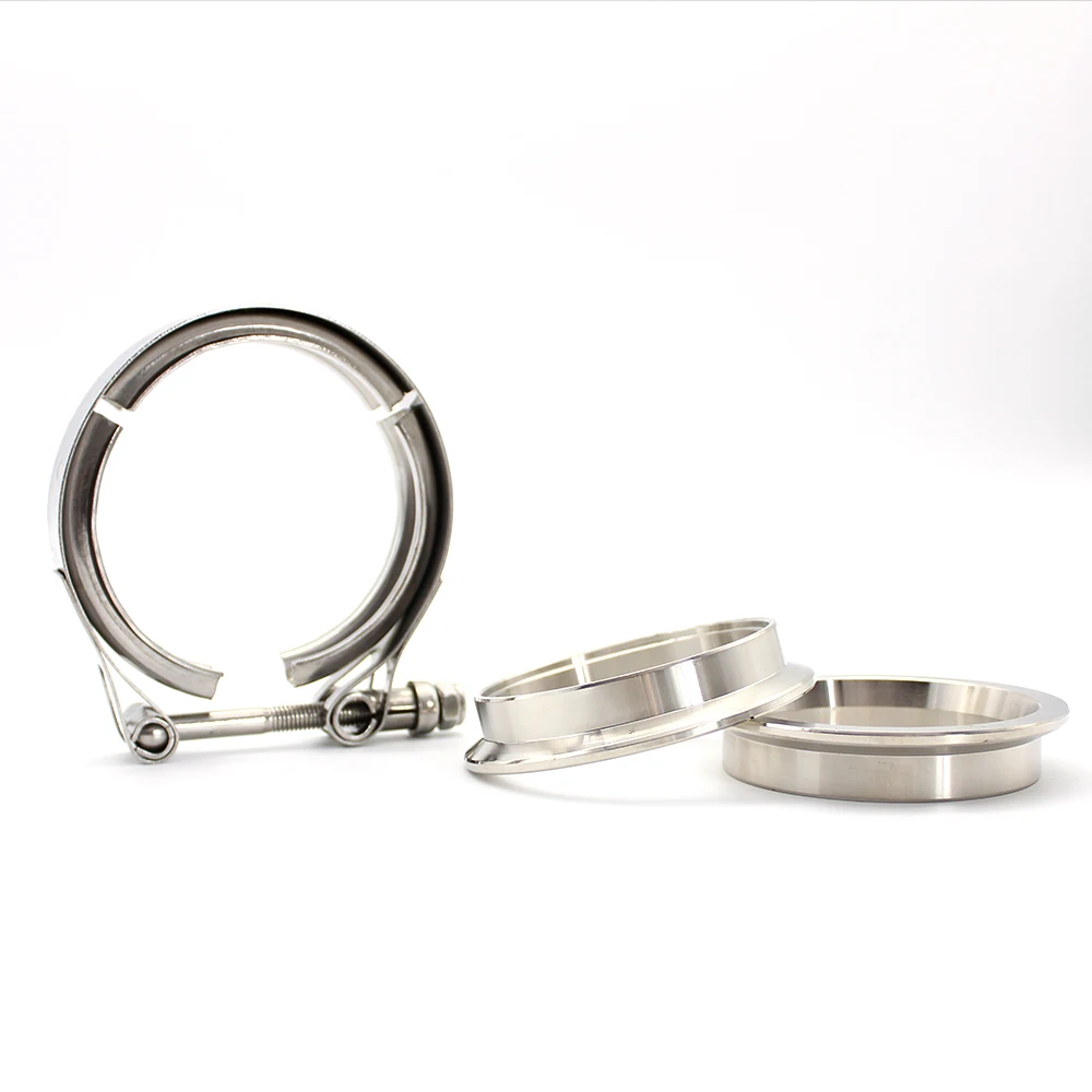 V-Band-Klemme 51/57/63/76/89/102mm für Auspuffrohre, Edelstahl, Universal 2,0/2,25/2,5/3,0/3,5/4,0'' Eisen-Flansche mit männlichen und weiblichen Anschlüssen – Detail 7