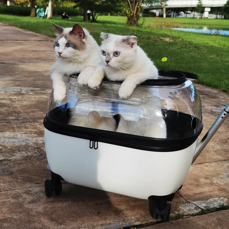 Cat bag out portable pet trolley case go out more pet cart large capacity cat backpack