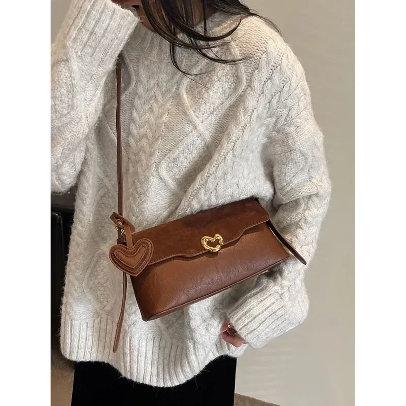 outono-inverno-moda-cor-contraste-axilas-saco-feminino-high-end-textura-camurca-splice-bolsa-de-ombro-commuter-crossbody-pacote