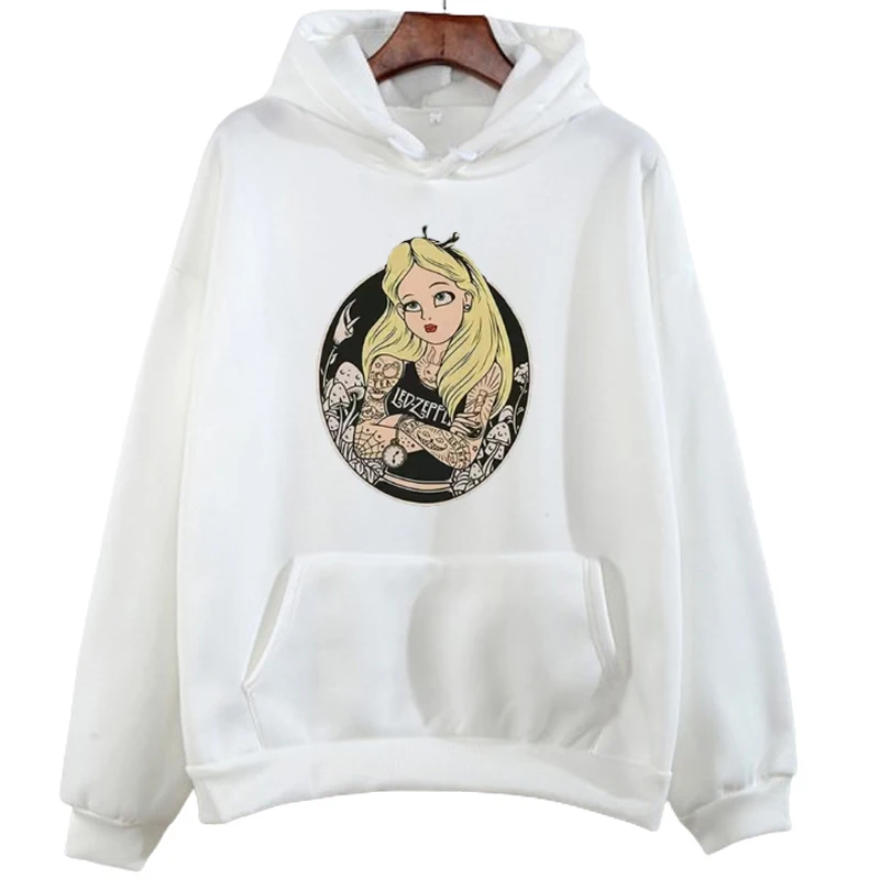 Hoodies for Women Fashion Punk Princess Graphic Printed Sweatshirt Streetwear O-Neck Clothes Kawaii Disney Feamle Pullover Tops