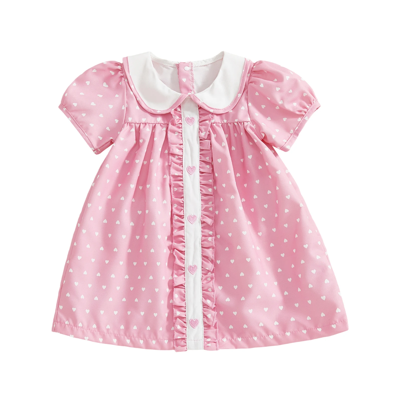 Ärmelloses Kleid mit herzförmigem Ausschnitt, Blumendruck, Rüschenbesatz für Mädchen, Sommerparty, Hochzeit, Prinzessinnenkleid