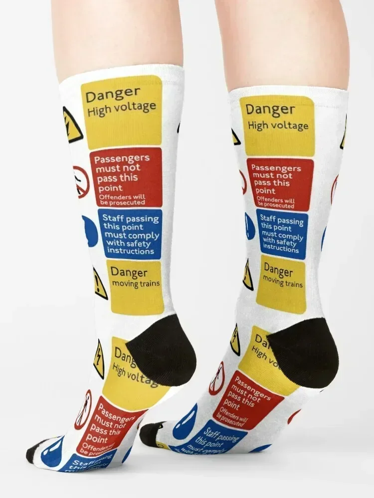 End of Platform Sign Socks halloween aesthetic luxury hiking Boy Socks Women's