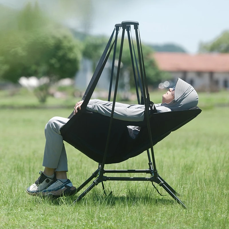 كراسي متأرجحة قابلة للطي مقاومة للاهتراء في الحديقة وقفة واحدة مع حقيبة تخزين كرسي أرجوحة خارجي