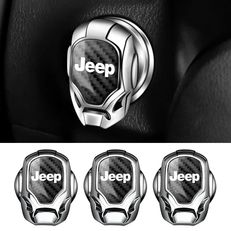 

1PCS Car One Click Start Button Cover Decoration Car Interior Decoration For Jeep Wrangler Cherokee Renegade Gladiator