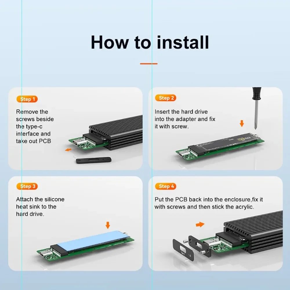 Imagem -05 - Maiwo-nvme Gabinete M.2 Gabinete para Chave m Chave b Mais m Chave Ssd e Chave m Ahci Case Ssd Usb 3.2 Caixa de Unidade de Estado Sólido Ferramenta Livre 20gbps