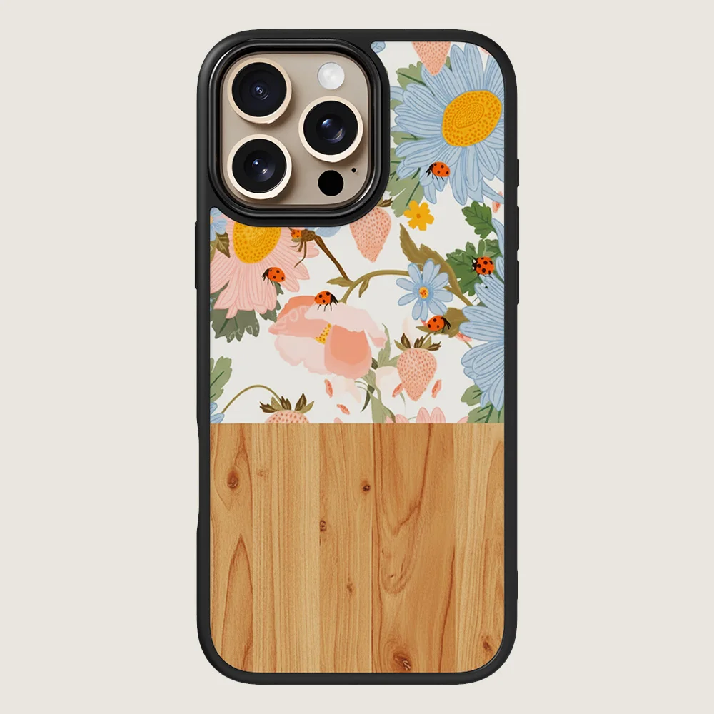 

Магнитный чехол для телефона IPHONE 17, 16, 15, 14, 13, 12, 11, 16e Air PRO Plus с принтом из дикого цветка, жесткий глянцевый противоударный чехол