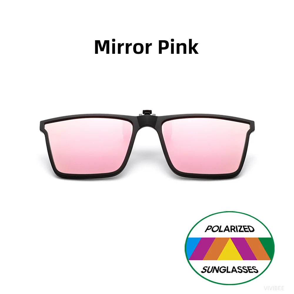 VIVIBEE Quadratische, hochklappbare Sonnenbrille zum Aufstecken, polarisierter Spiegel, blaue Fahrbrille, grau, UV400, photochrome Nachtsicht-Clips – Detail 13