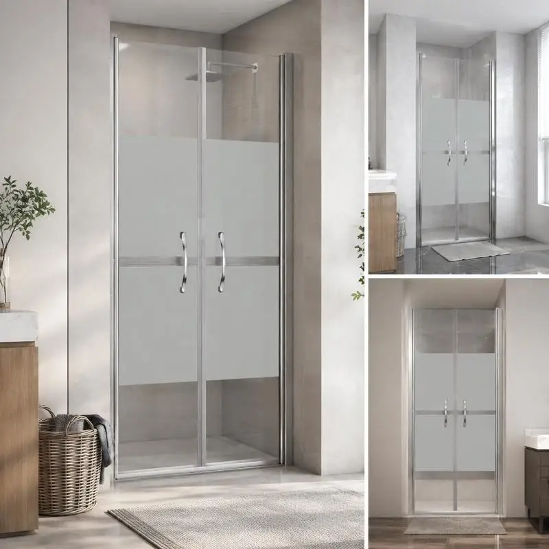 Porte de douche en verre de sécurité semi-trempé, cadre en aluminium, surface facile à nettoyer, grande entrée pour salle de bain moderne, dimensions 81x190 cm