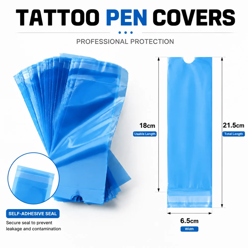 200/100/50PCS Tattoo Pen Machine Bags Large Self Sealing Tattoo Pen Covers Disposable Cartridge Tattoo Machine Sleeves Bags