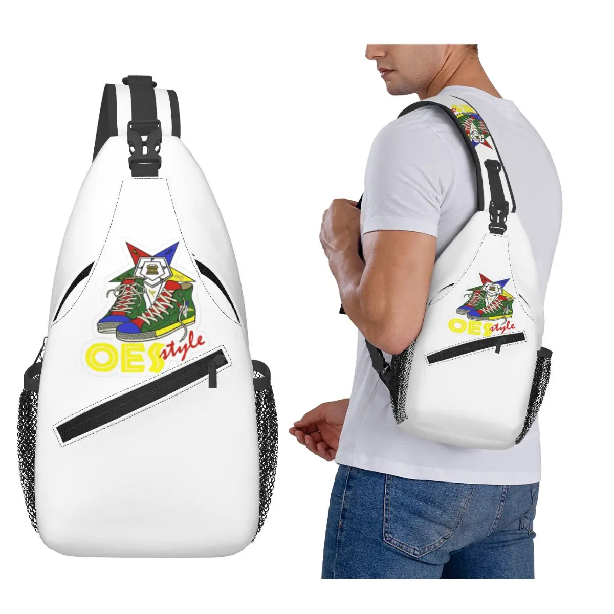 وسام النجمة الشرقية حقيبة الصدر الرجال حبال Crossbody على ظهره حقيبة الصدر السفر المشي لمسافات طويلة Daypack حقيبة الكتف