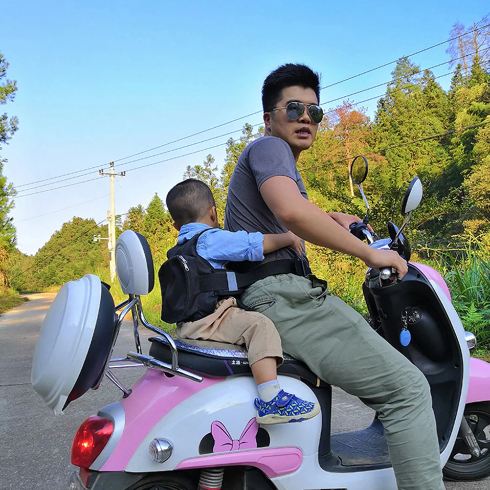 Alça de ciclismo infantil, arnês para carregar bebês, coleira respirável para segurança de bicicleta, cinto ajustável para motocicleta