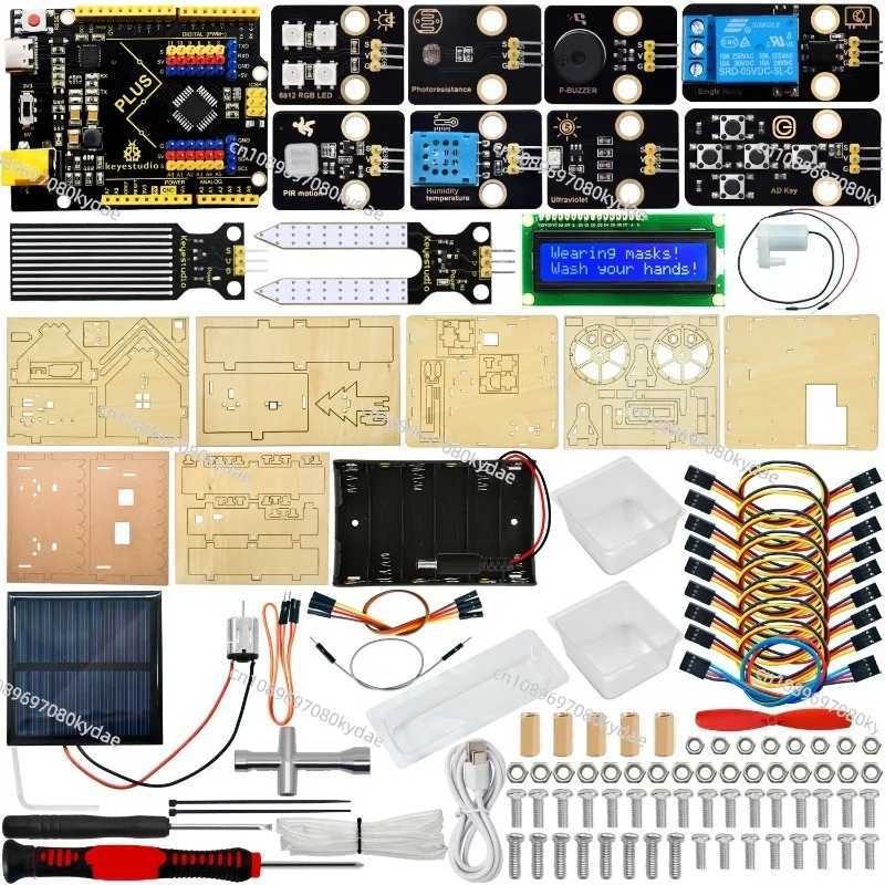 Keyestudio Sm-art Eco-Fr-iendly House Starter Kit For Ard-uino Support C++ Programming Learning Diy Electronic Kit