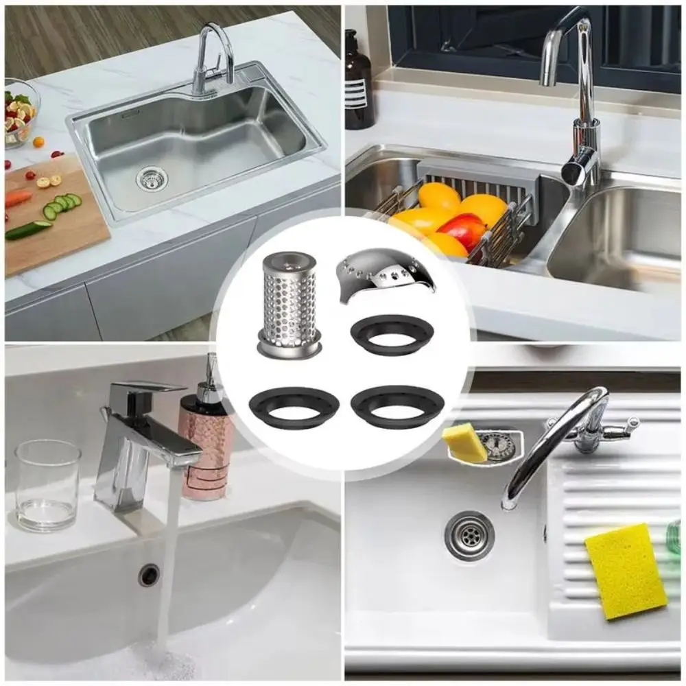Stainless Steel Stainless Steel Drain Filter Sturdy Construction Blocks Smells Hair Catcher Effective Design Traps Dirt