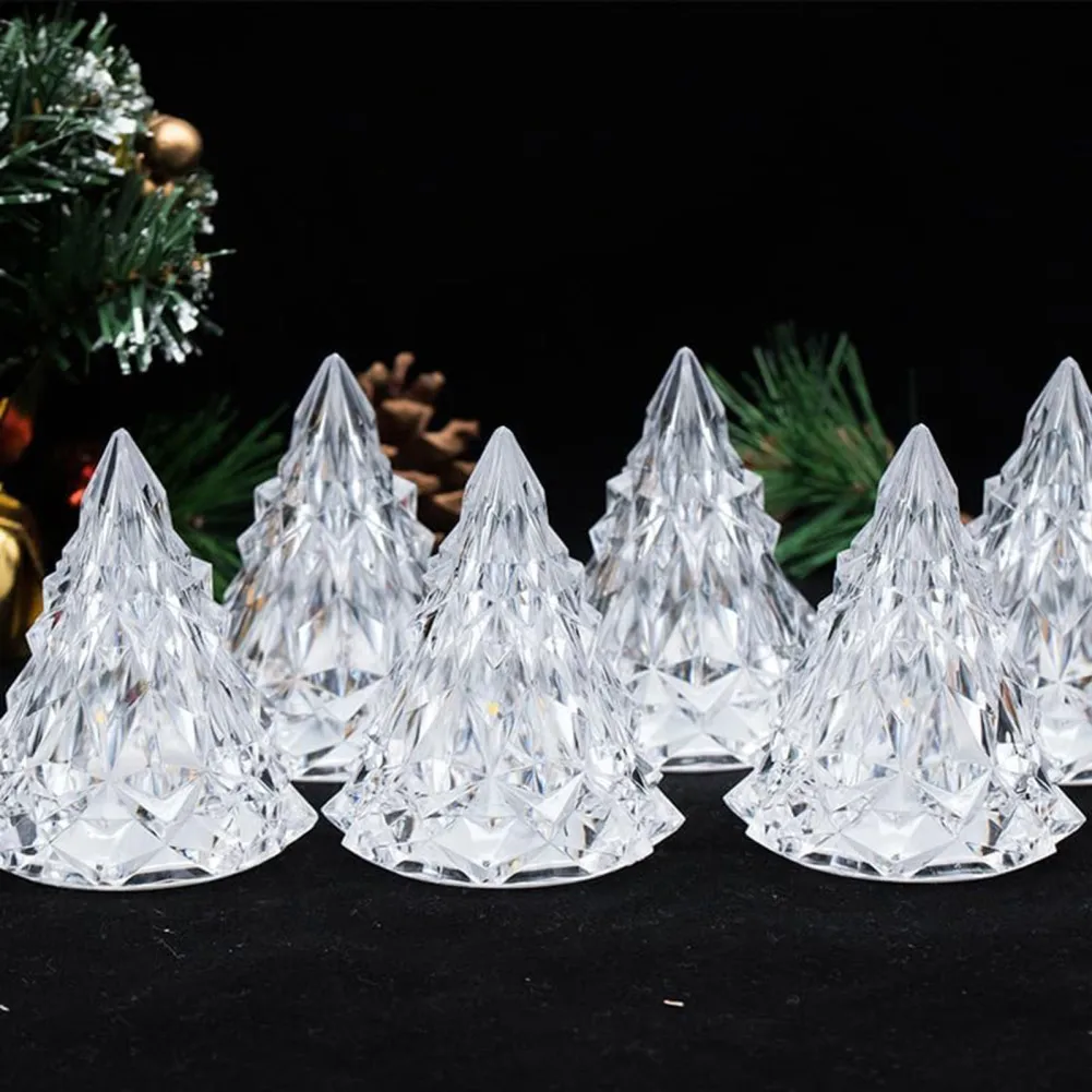 Flameless Crystal Mini LED Iceberg Ambiance Lights, Árvore de Natal para sala de estar, casa, escritório, atacado, 2 pcs