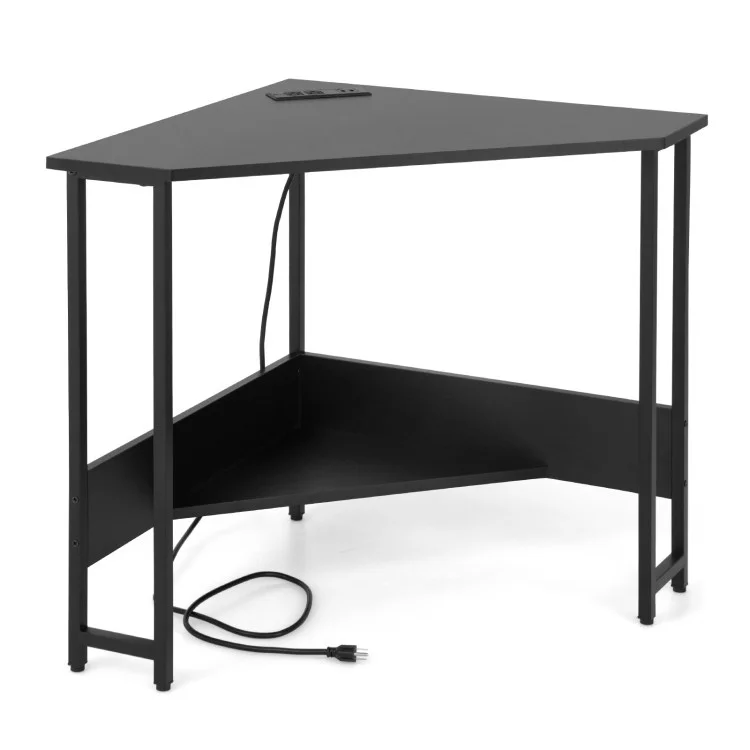 Triangle folding laptop and gaming table foldable and laptop desk with charging station