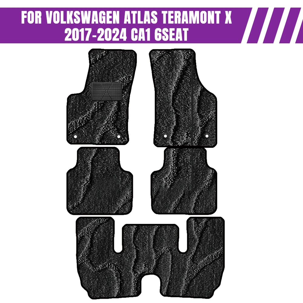 

For Volkswagen Atlas Teramont X 2017-2024 CA1 6seat Car Mat Interior Accessories Car Floor Mats Full Set