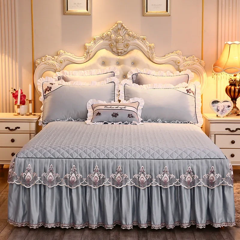 Lace Bed Sheet Sets Home Cute Bed Sheets Queen/King Size Bedspread Cotton Warm Cushion Bed Skirt 1/3 Pcs Bed Sheets