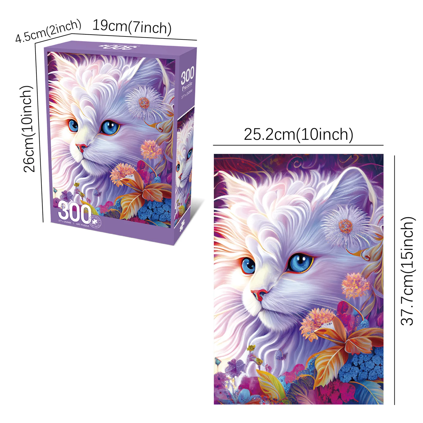 Puzzle per adulti/bambini 300 pezzi Puzzle per gatti dipinti a mano Giochi per famiglie Giocattolo per decorazioni artistiche per la casa Puzzle