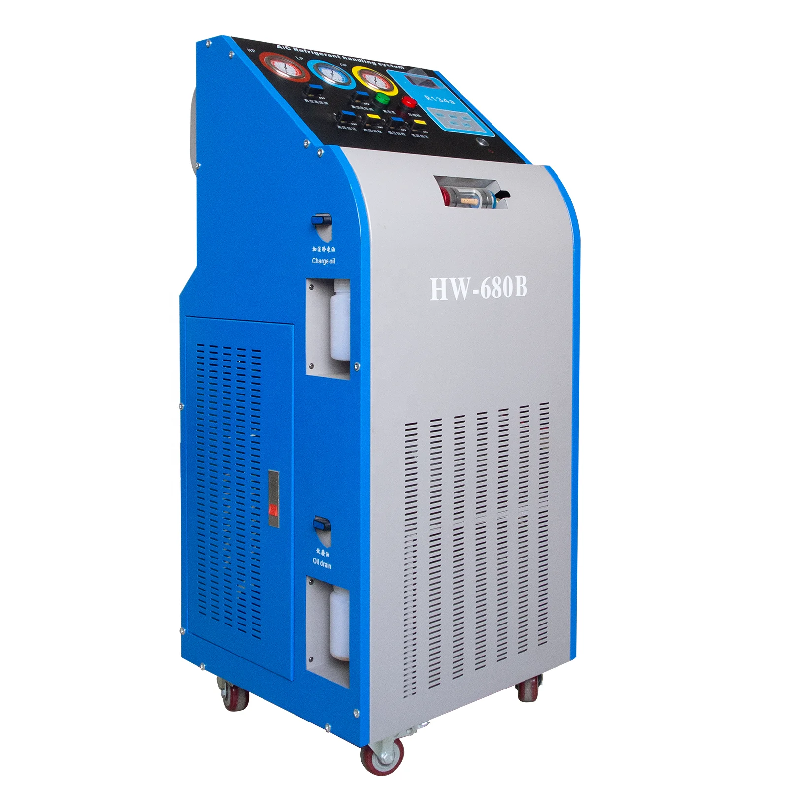 New HW-680B Car air Conditioner Refrigerant Recovery  Cleaning Vacuumize Refilling Machine / Refrigerant Gas R134a Recycle