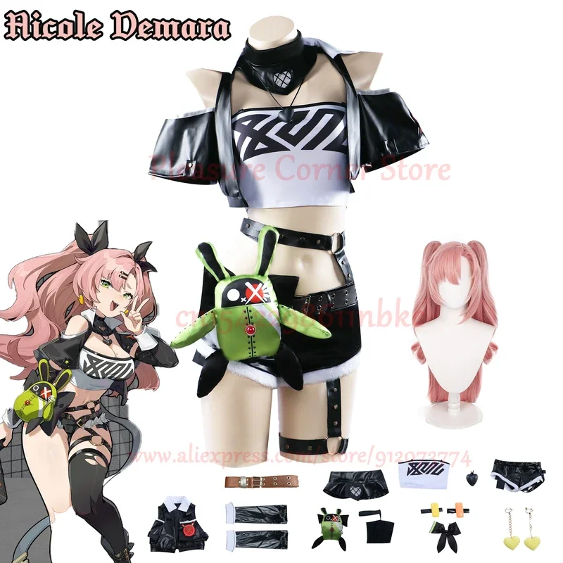 

In stock game zenless Zone Zero Nicole Demara cosplay costume full set outfit dress uniform Nicole Demara cosplay wig shoes