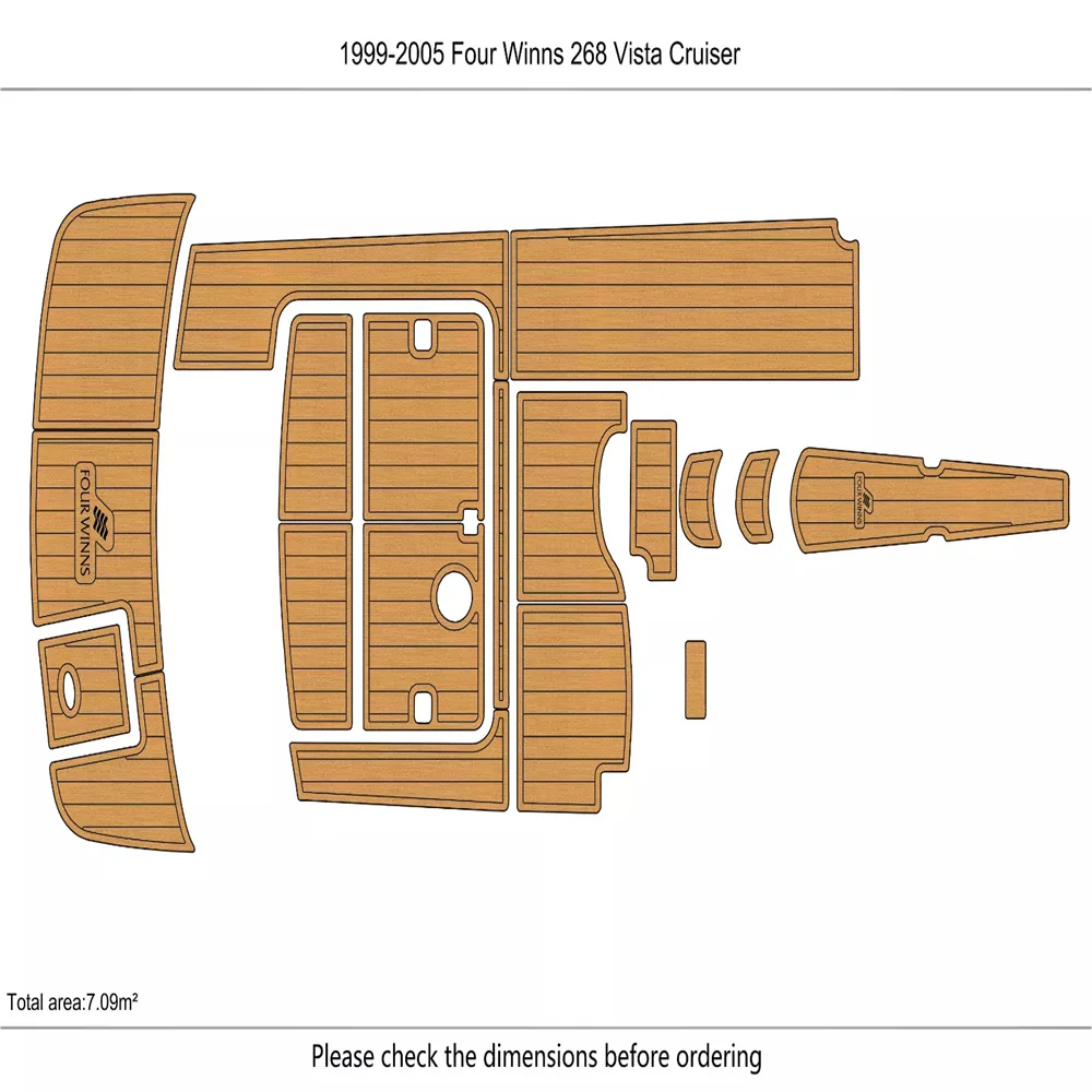 

1999-2005 Four winns Vista 268 cockpit Swim Platform 1/4" 6mm EVA Foam Floor Mat SeaDek MarineMat Gatorstep Style Self Adhesive