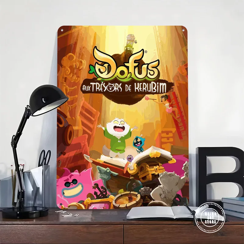 Dofus Aux Trésors De Kerubim Tinplate Poster Custom Wall Art Vintage Metal Signs Retro Tin Plaque for Home Decorations House