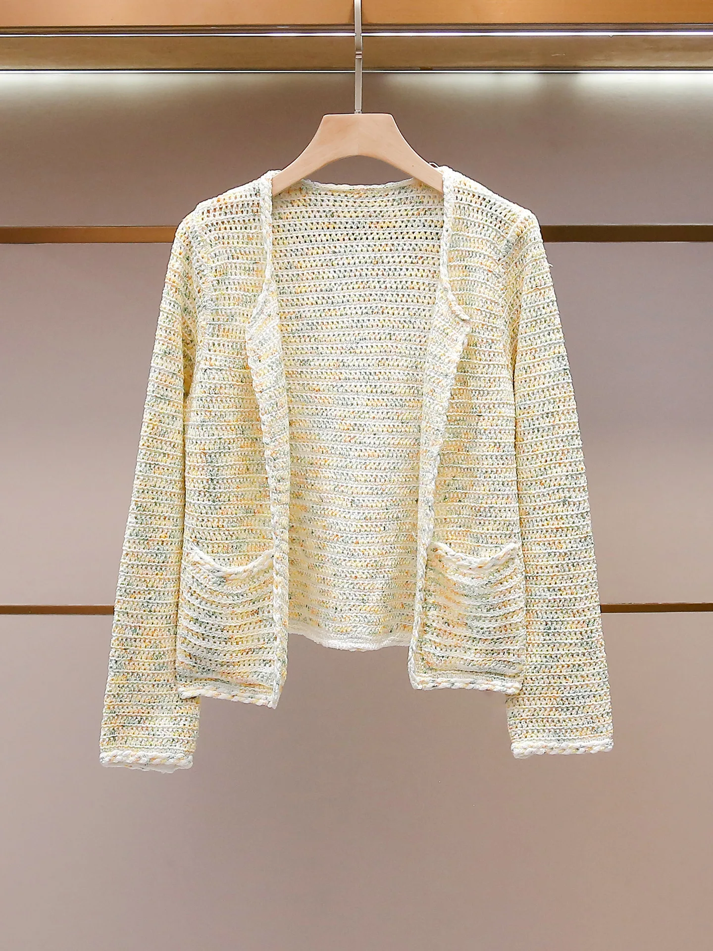 Withered Women's Spring And Summer New Style French Casual Style Slimming Knitted Hollow Cardigan Jacket Women's Top