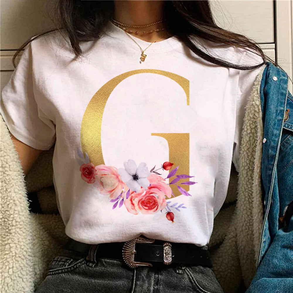 

Alphabet A-z Tee women graphic manga designer tshirt female funny designer 2000s clothing