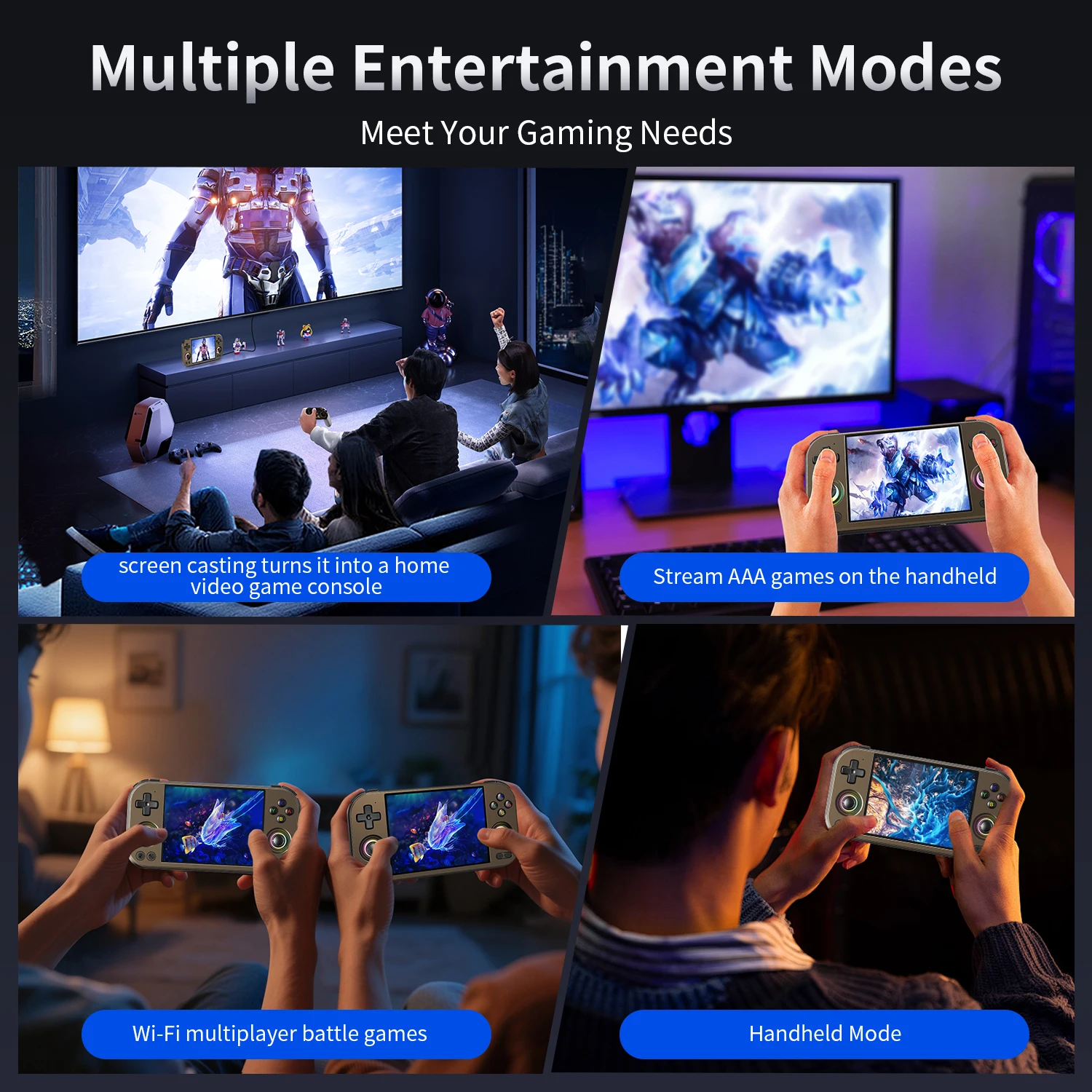 ANBERNIC RG 477M ريترو وحدة تحكم بجهاز لعب محمول 4.7 "LTPS شاشة داخل الخلية الأبعاد 8300 أندرويد لعبة فيديو لاعب AI مساعد FOTA