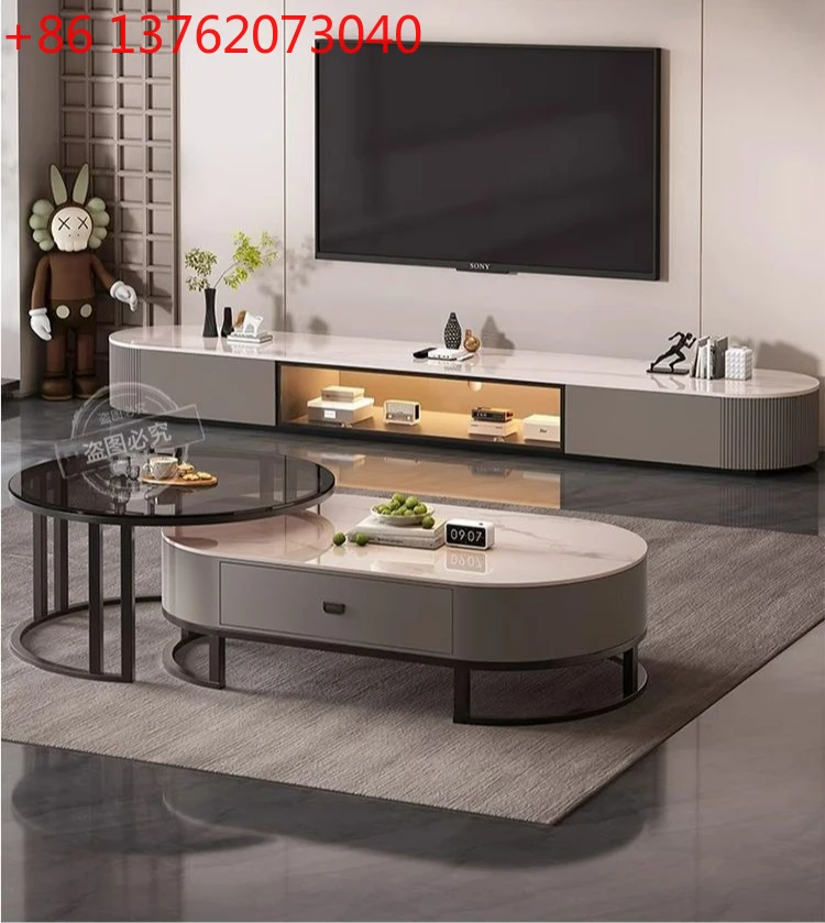 

Шиферный шкаф для телевизора, гостиная, небольшая квартира, комбинация журнального столика, светлая роскошь, высококачественный шкаф для телевизора от пола до потолка.