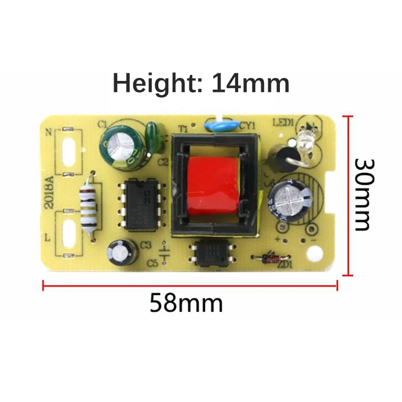 Adaptador de alimentação para comutação, Módulo de alimentação, Step-Down, AC 220V para DC 5V, 2A