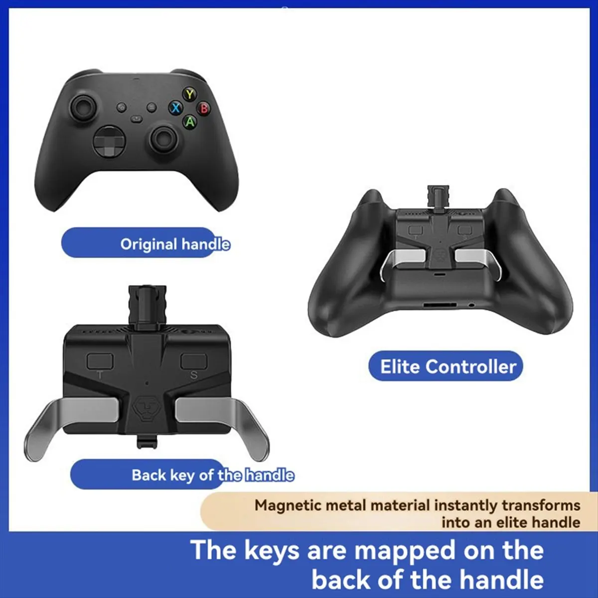 Game Controller Back Button Trigger Attachment with 3.5MM Headphone Jack Type-C Interface for One//S