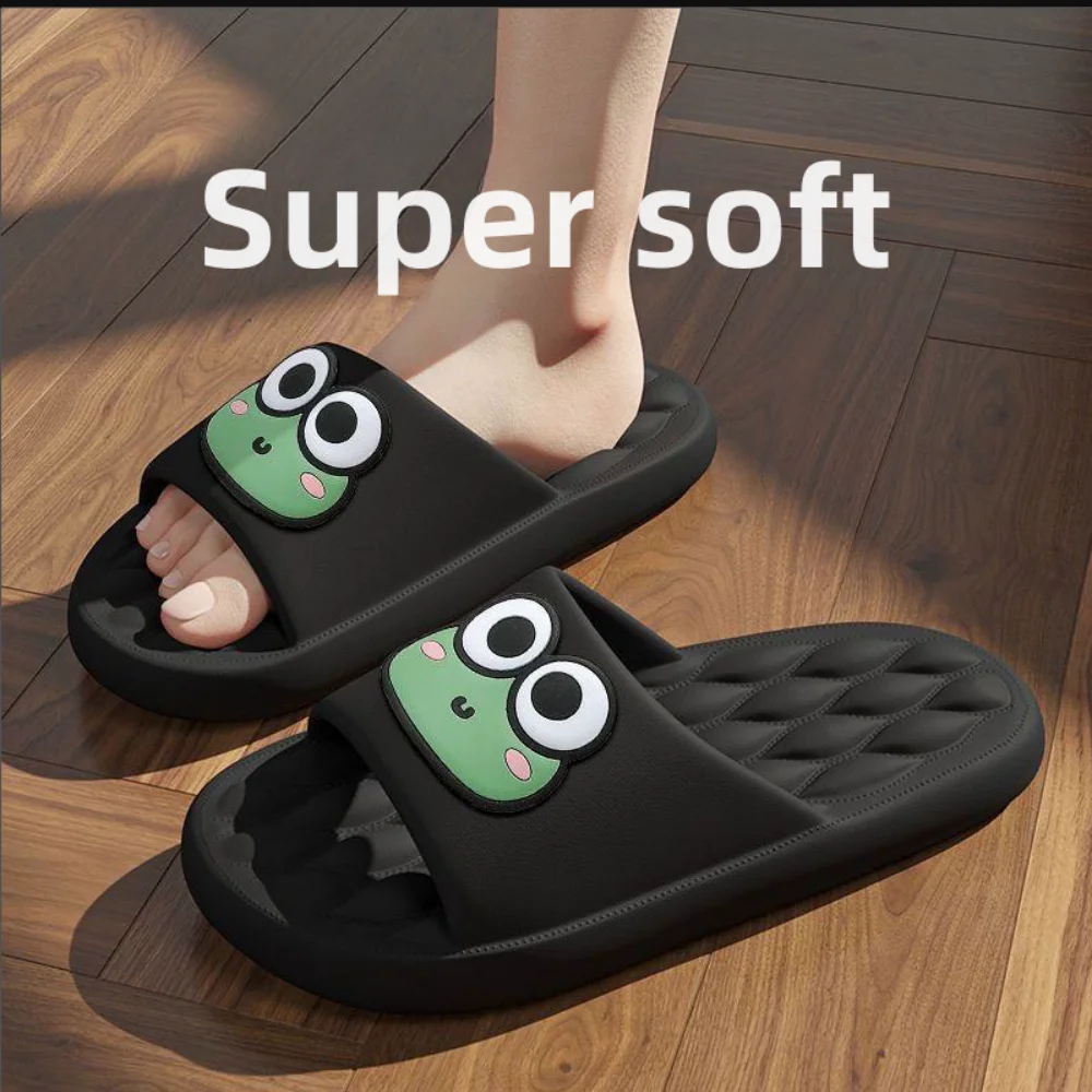 Summer Beach Slides Bathroom Anti Slip Slipper Non-Slip Home Flip Flops Cartoon Frog Soft Sandals