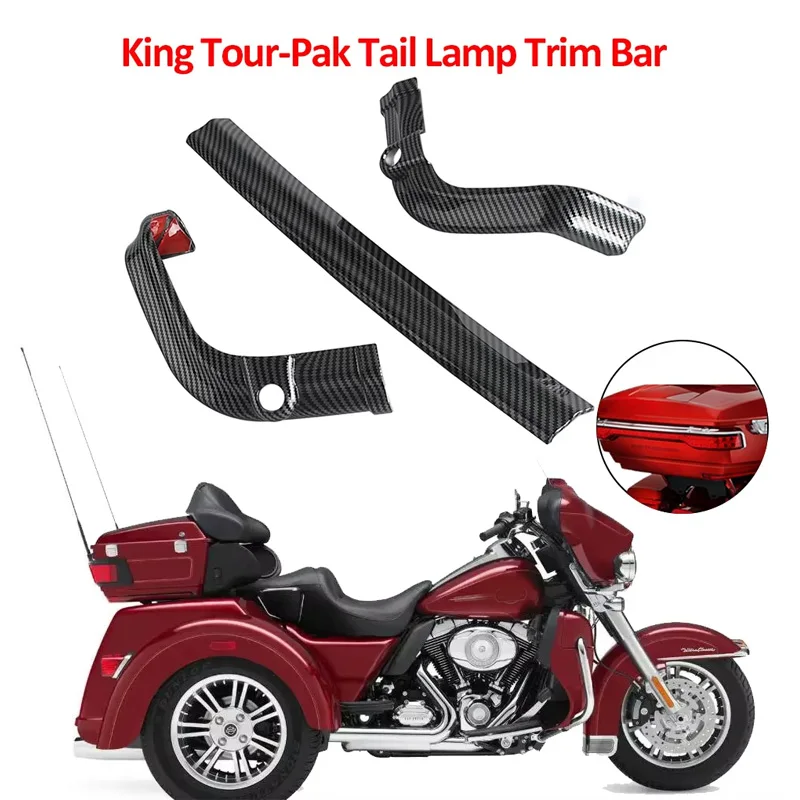 

Motorcycle Tour-Pak Rear Trunk Tail Light Trim Bar Bright Smooth Trim Strip For Harley Touring Tri Glide Ultra FLHTCUTG 14-2023