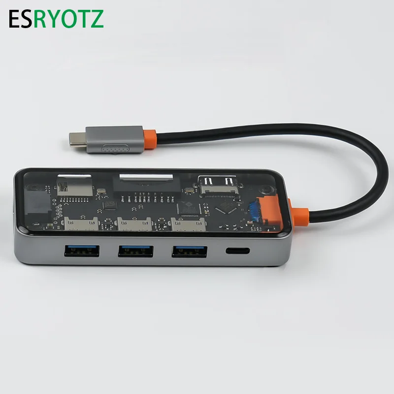 Imagem -04 - Compatível com Hdmi Usb tipo c Multi Port Adapter 4k Hub tf e Leitor de Cartão sd em Porta Ethernet para Macbook e Notebook Laptop