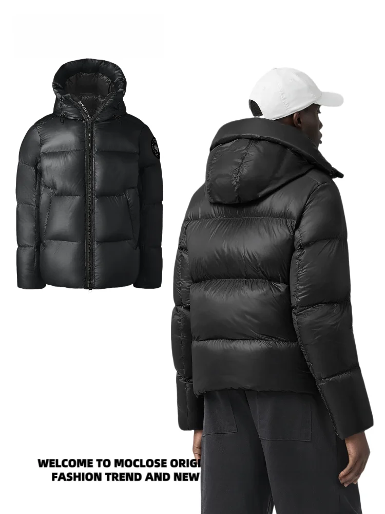 Moclose Men's Outdoor Streetwear Hooded down Jaet Warmth Comfortable Nylon Fabric Du down Filling Waterproof Windproof