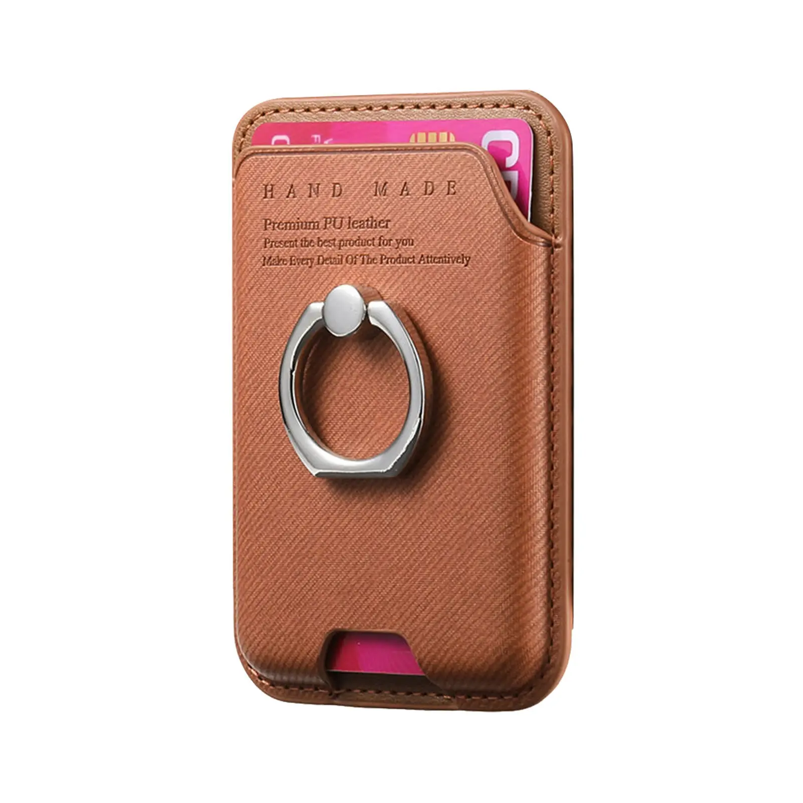 Rutschfeste Telefonkartentasche, geeignet für Magsafe, magnetische Handyhülle, universelle Brieftasche, Fingerring, Schnalle, Halter, Desktop-Unterstützung – Detail 11
