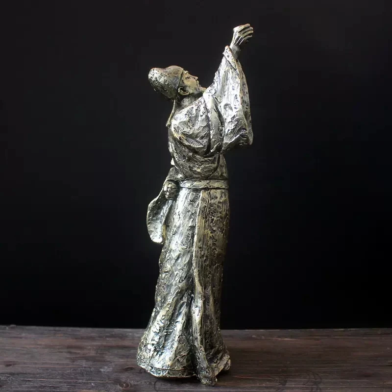 Li Bai Statue For Home Decoration Ancient Chinese Figure Checked Cabinet Study Decoration Craft Decorations Creative