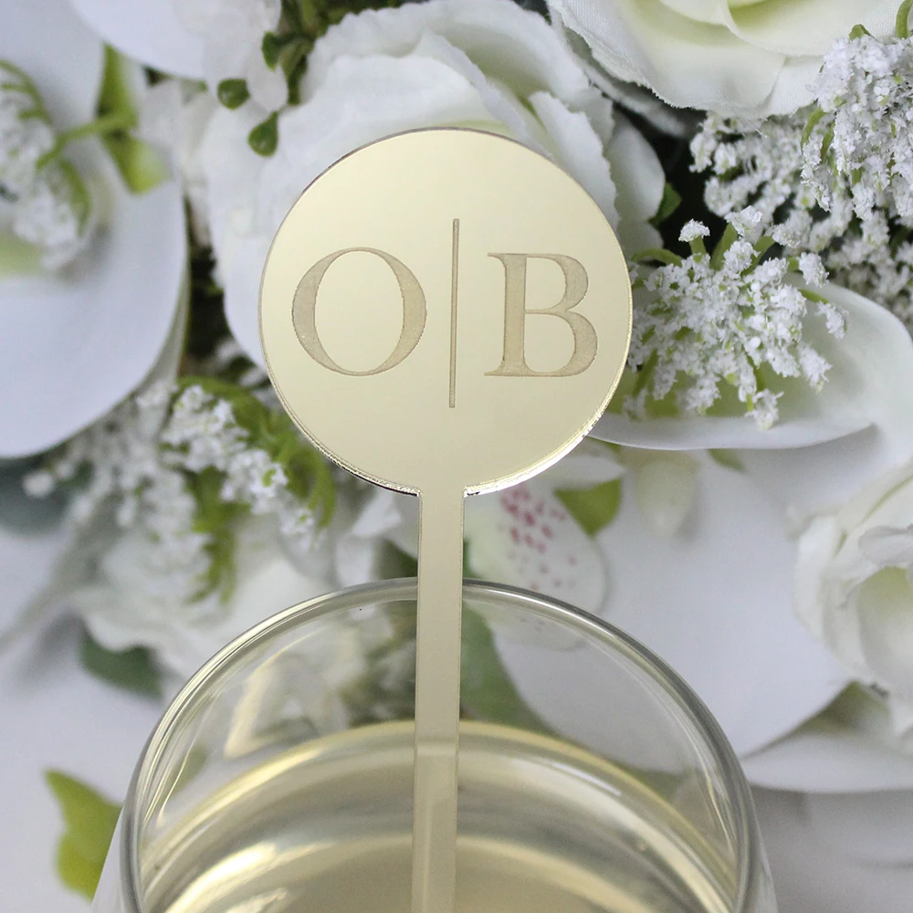 30/100pcs Personalized Wedding Acrylic Drink Stirrers Birthday Cocktail Sticks Baby Shower Drink Tags Drink Charms