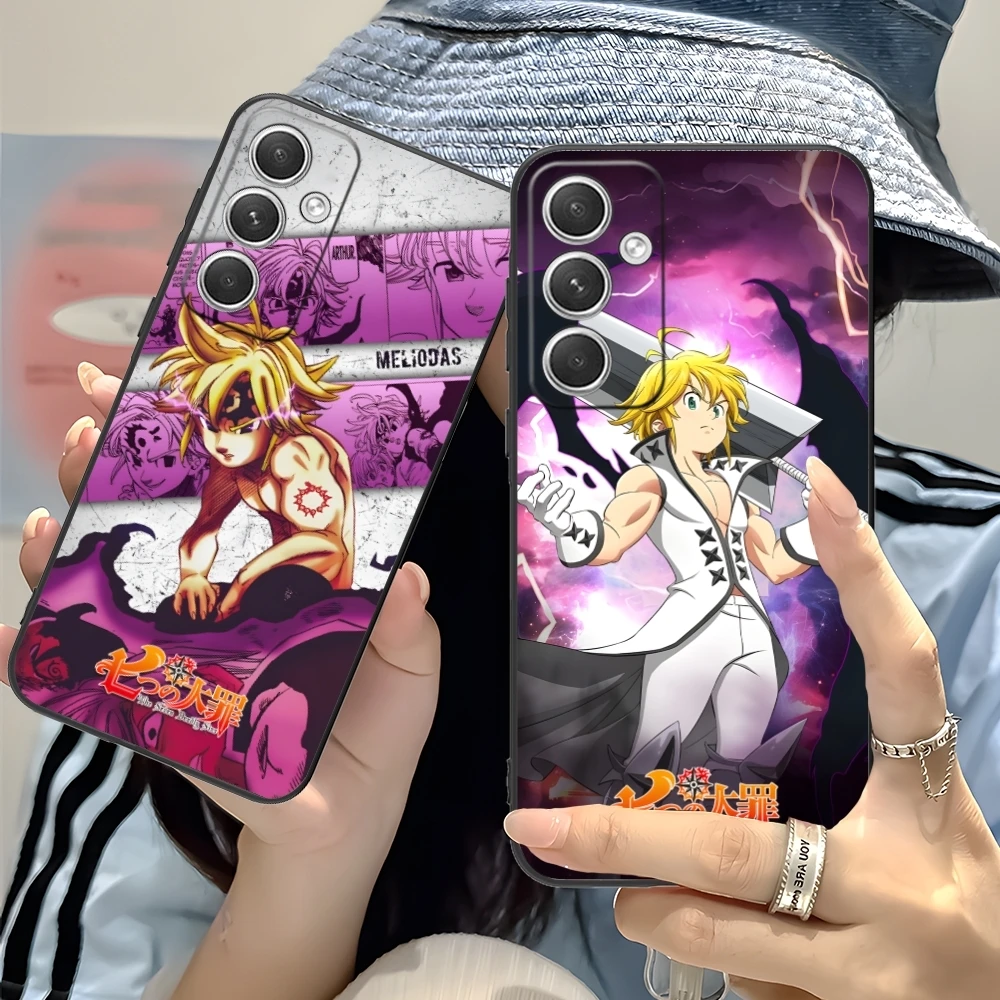 Seven Deadly Sins Meliodas Mobile Phone Case for Samsung Galaxy S24 S23 S22 S21 S20 S10 S9 Plus FE Ultra Lite Black Cover Shell