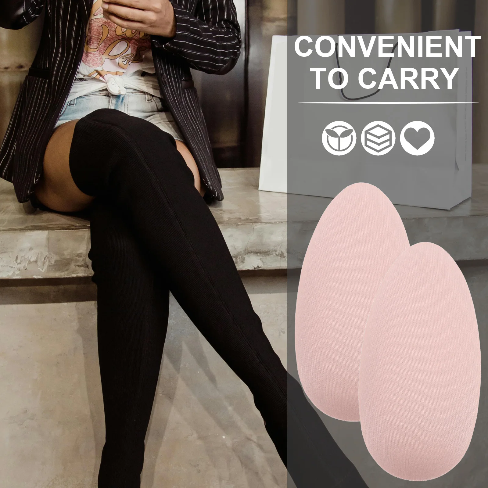 

1Pair Women Calf Pads Adhesive Leg Support Soft Silicone Breathable Reusable Decorative Adhesive Calf Pads Leg Pad