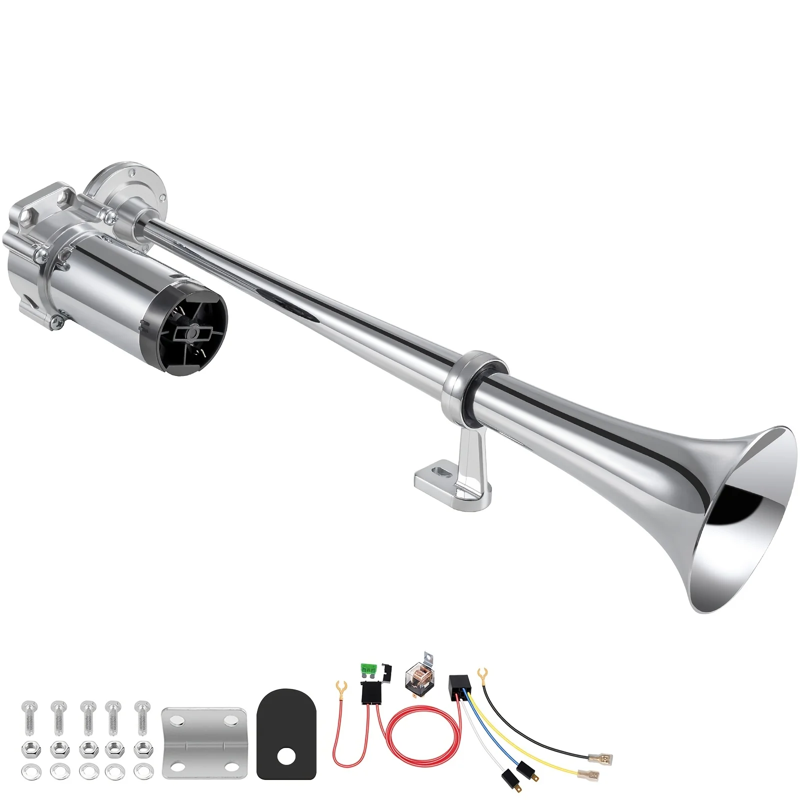 

ALLREY Air Horn for Truck Boats Car, 12V 130dB Super Loud Train Horns Kit with 120 PSI Air Compressor Single Trumpet Air Horn Loud for SUV Train Loud Air Horns