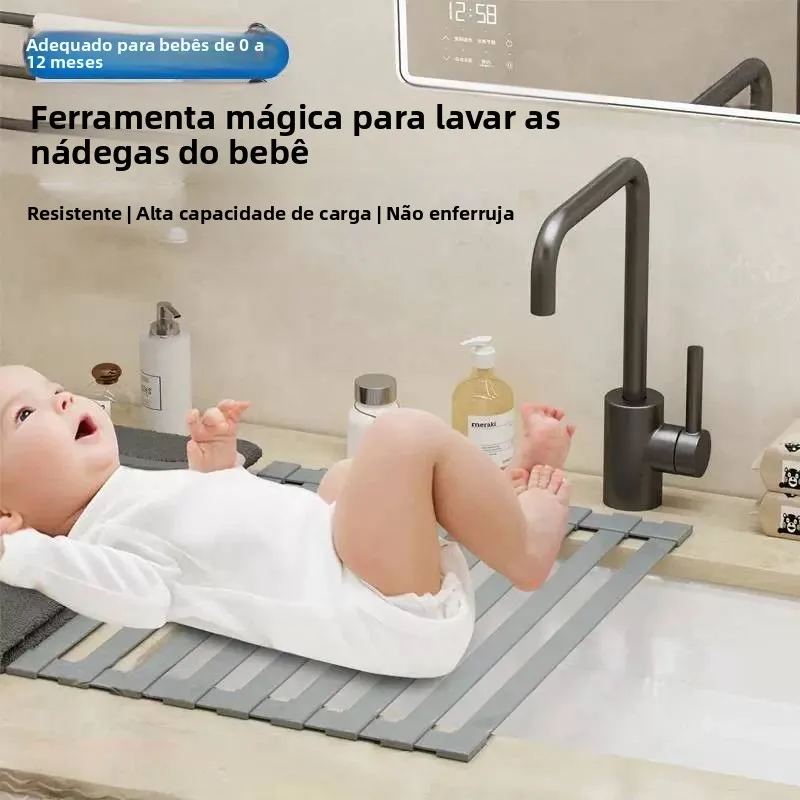 baby-butt-washing-stand-children-bathing-water-drainage-rack-rectangular-metal-non-transparent-kitchen-household-cleaning-tool