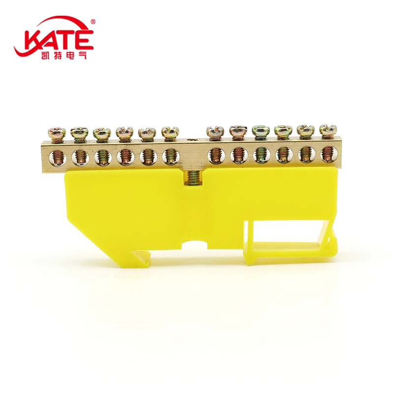 DIN Rail Terminal Block 6*9mm Ground Bar 6/8/10/12/14/16 Hole Power Distribution Box Neutral Terminal Block Electrical Connector