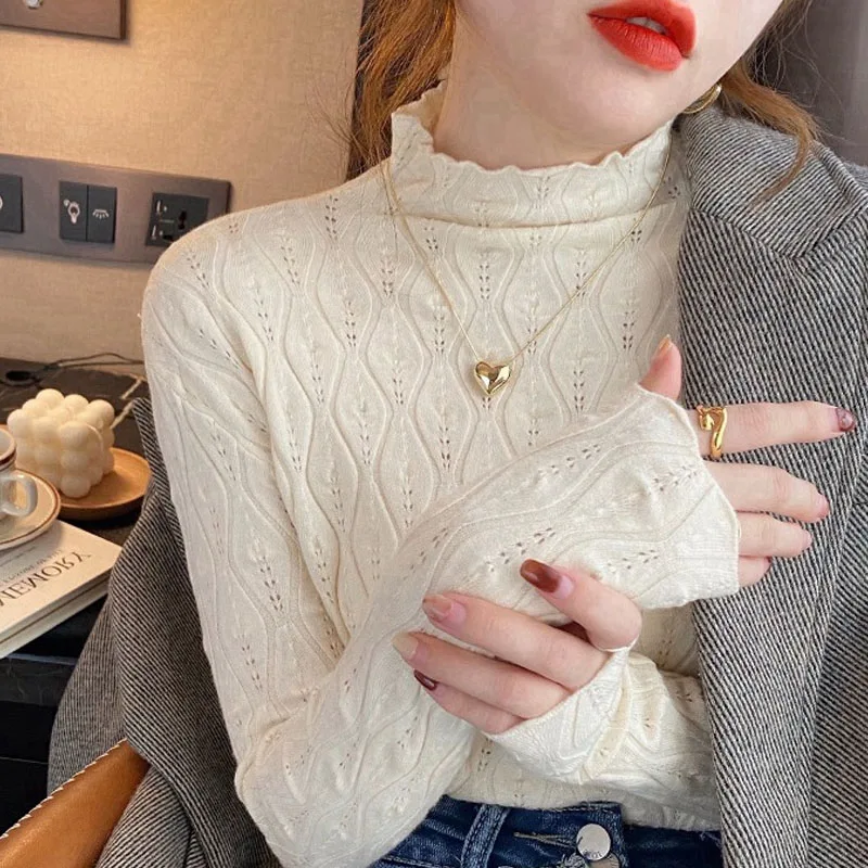 

Вязаный свитер, женские пуловеры, новый белый вязаный свитер с длинным рукавом, пуловер, женские топы, свитера Sueters De Mujer Q1056