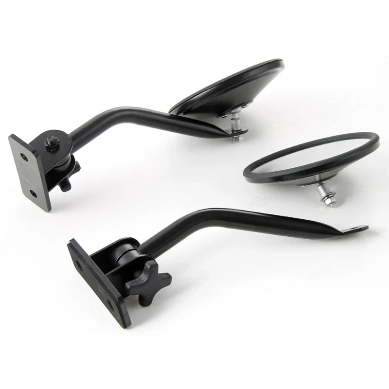 for Jeep Wrangler TJ JK JKU 1997-2018 Textured  circular Black 1 pair Door Off Side View Mirror Rectangular Mirrors