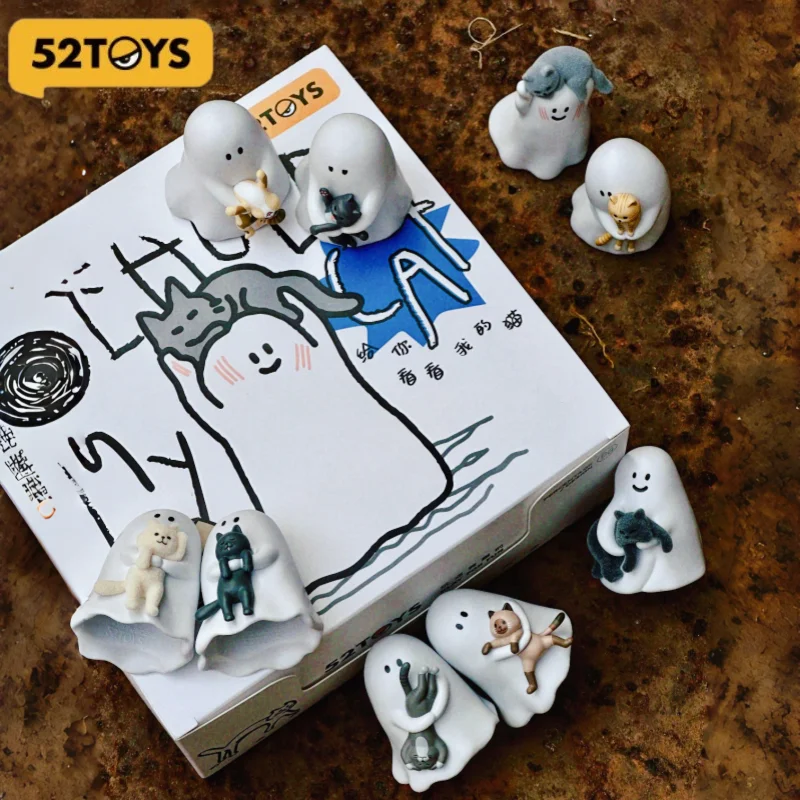 

Genuine 52toys Ghody Behold My Cat Blind Box Figures Tiny Blue Furbal Lucky Little Whiht Trendy Toys Collectible Decor Gift Toys