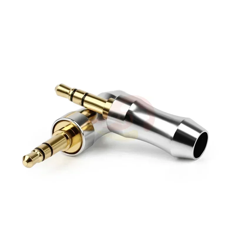 Jack 3.5mm Audio Headset 3 Poles Gold Plated 3.5 Plug Connectors Solder Aluminum Alloy Shell Fixing Cable 6mm Black Silver