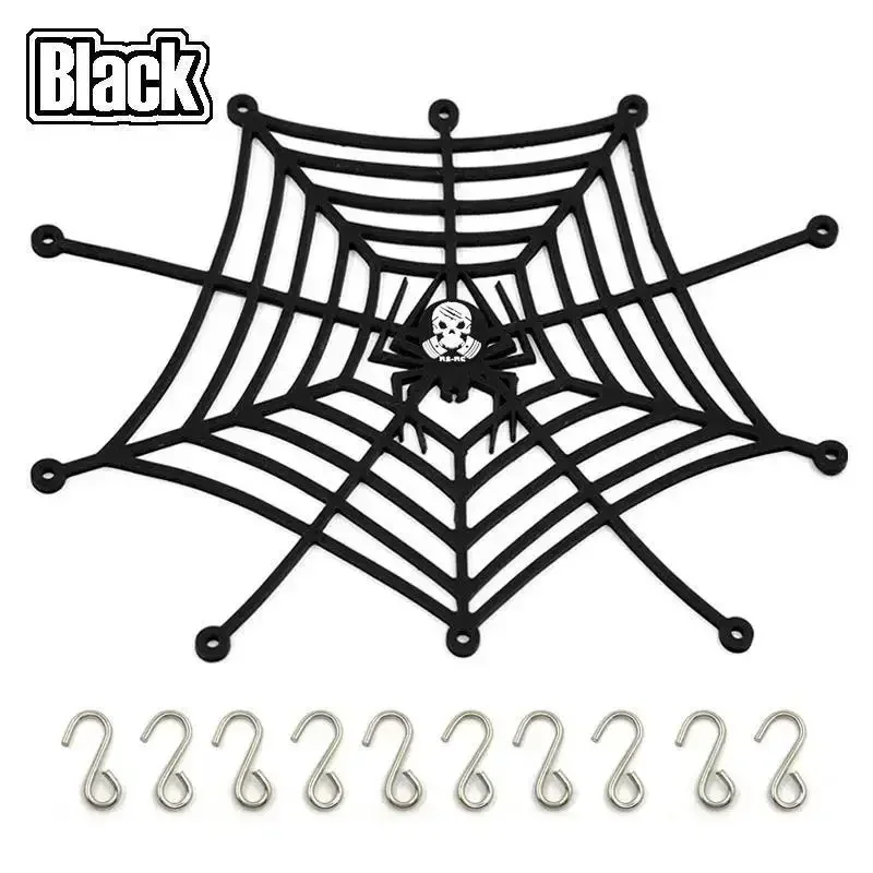 Silicone car roof flexible spider web style luggage net for 1/10 D90 scouting trx-4 TRX RC car replacement accessories