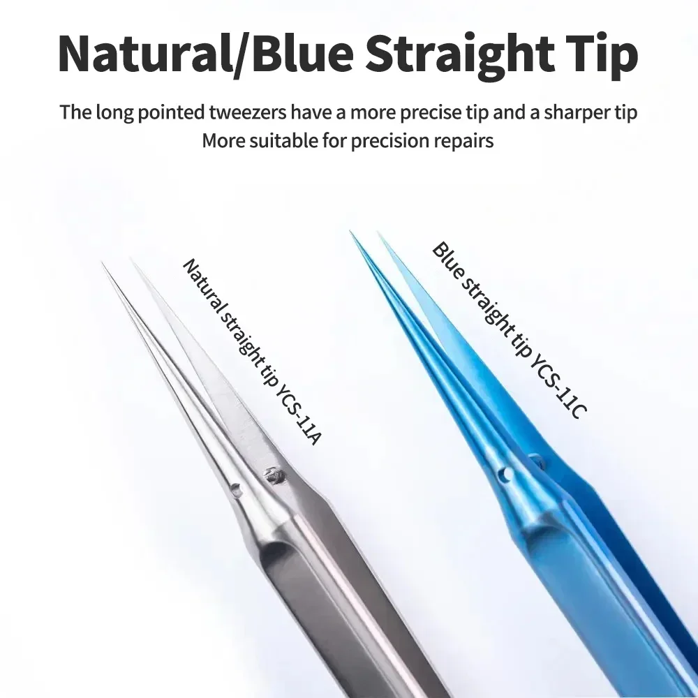 

YCS Высокоточный титановый сплав изогнутый заостренный пинцет для мобильного телефона, материнская плата компьютера, инструмент для ремонта чипа